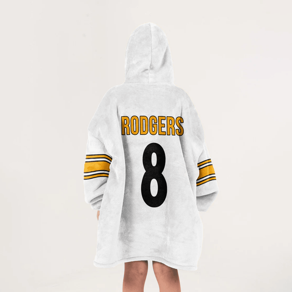 T.J.W 8 Pittsburgh Football Unisex Blanket Hoodie