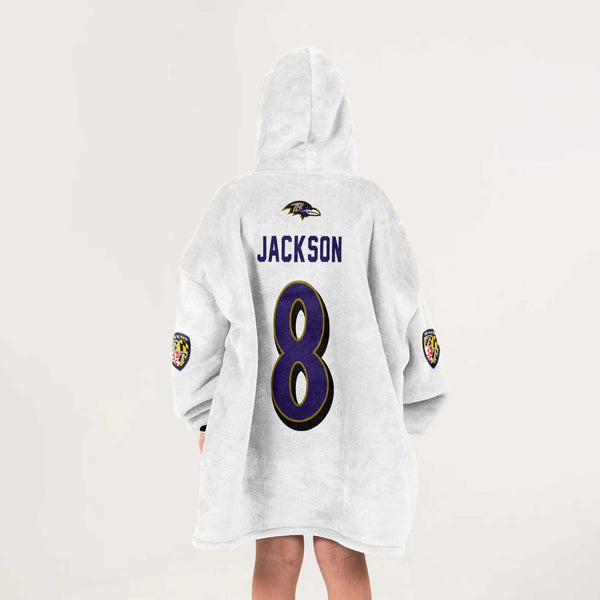 Captain L.J 8 Baltimore Football Unisex Blanket Hoodie