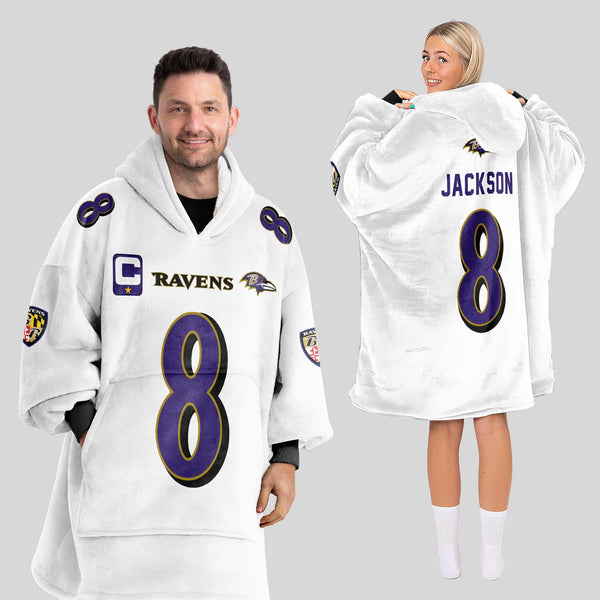 L.J 8 Baltimore Football x Football Unisex Blanket Hoodie