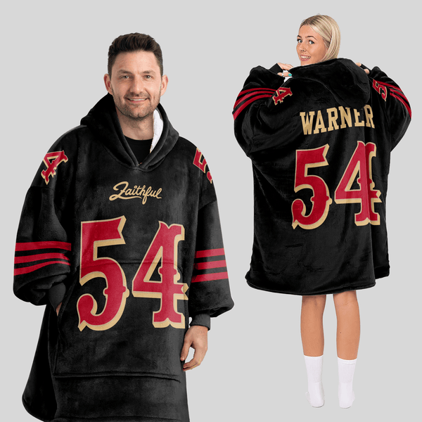 F.W 54 San Francisco Football Unisex Blanket Hoodie