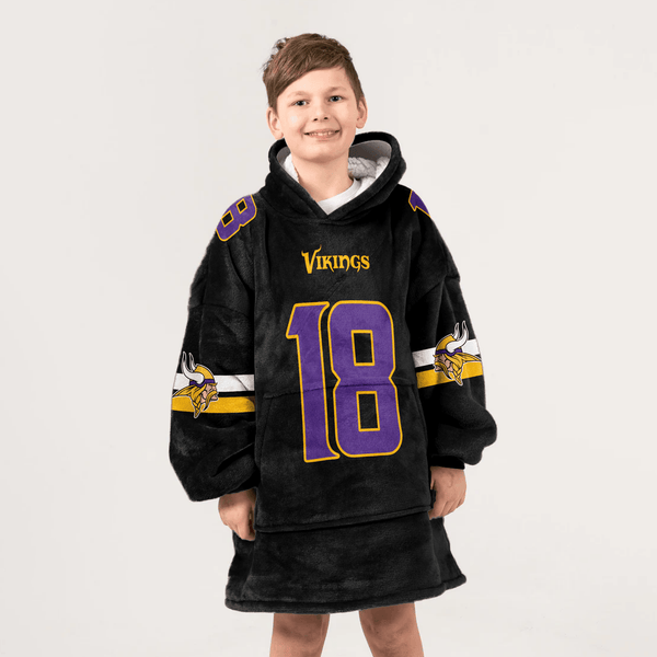 Captain 18 Minnesota Football Unisex Blanket Hoodie