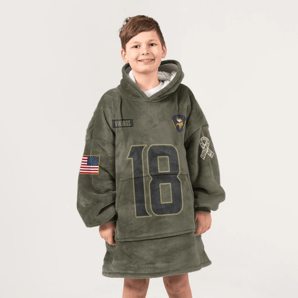 Captain 18 Minnesota Football Unisex Blanket Hoodie