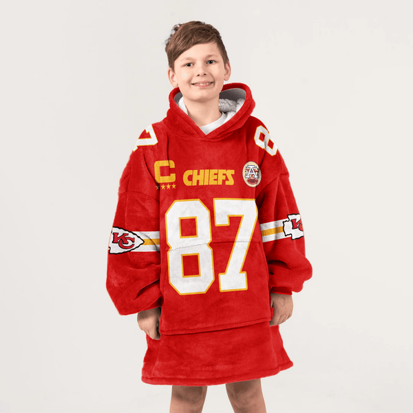 T.K 87 Captain Kansas City Football Unisex Blanket Hoodie
