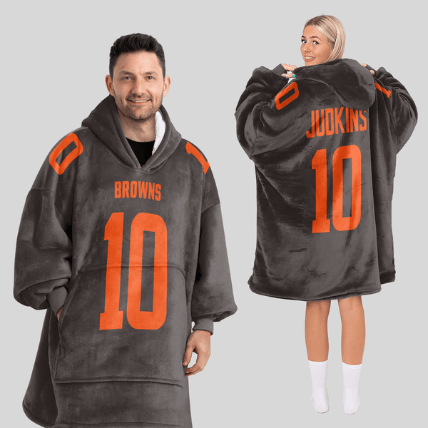 Q.J 10 Cleveland Football Unisex Blanket Hoodie