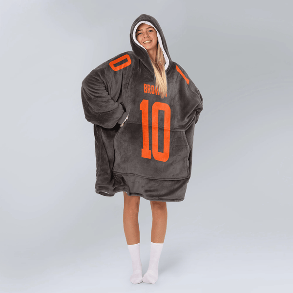 Q.J 10 Cleveland Football Unisex Blanket Hoodie