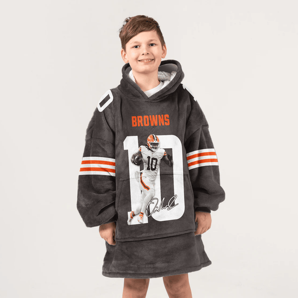 Q.J 10 Cleveland Football Unisex Blanket Hoodie
