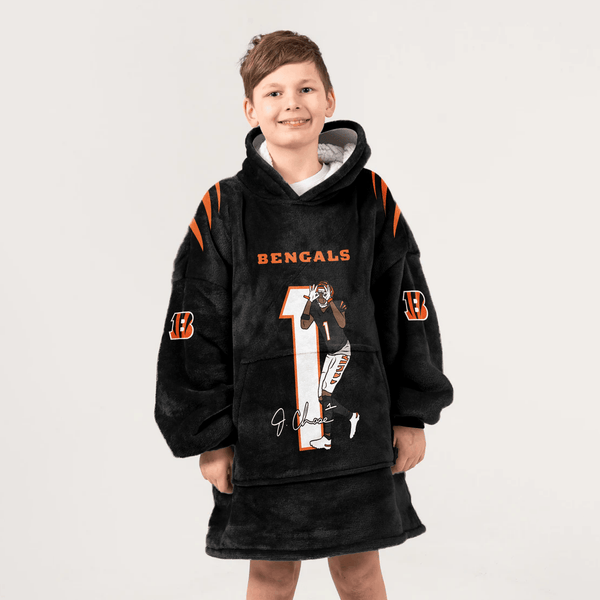 J.C 1 Cincinnati Football Unisex Blanket Hoodie