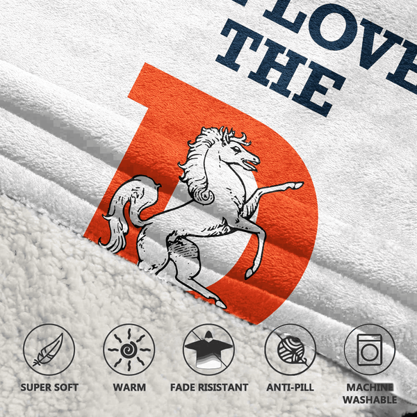 She Loves The D Denver Football Unisex Blanket Hoodie