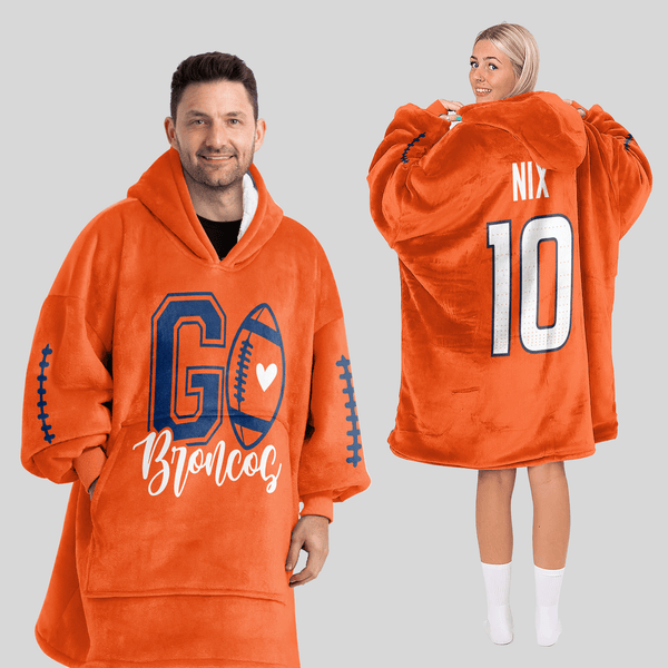 Denver Football Unisex Blanket Hoodie