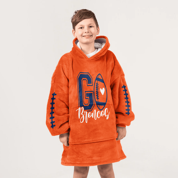 Denver Football Unisex Blanket Hoodie
