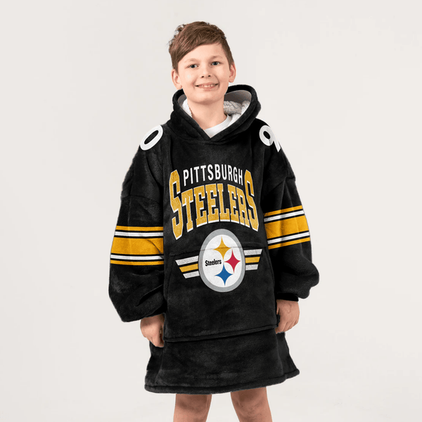 T.J.W 90 Pittsburgh Football Unisex Blanket Hoodie