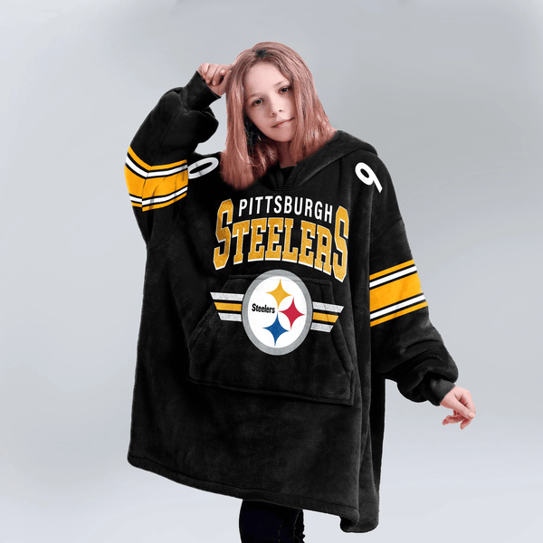 T.J.W 90 Pittsburgh Football Unisex Blanket Hoodie