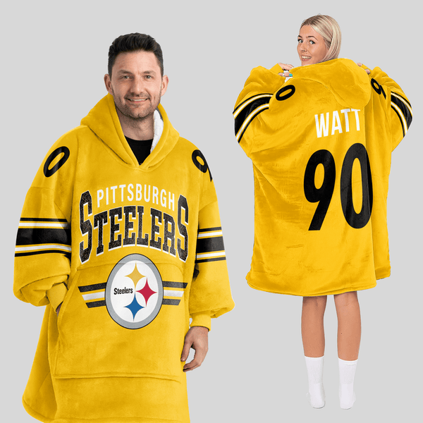 T.J.W 90 Pittsburgh Football Unisex Blanket Hoodie
