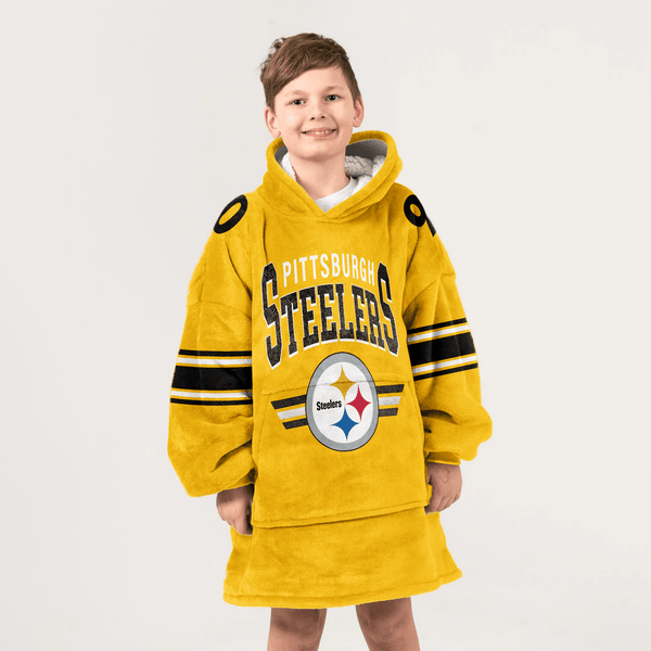 T.J.W 90 Pittsburgh Football Unisex Blanket Hoodie