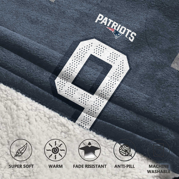 K.B 9 New England Football Unisex Blanket Hoodie