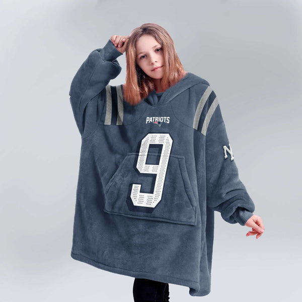 K.B 9 New England Football Unisex Blanket Hoodie