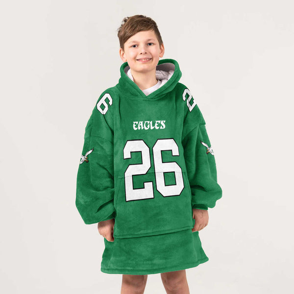 Autographed S.B 26 Philadelphia Football Unisex Blanket Hoodie