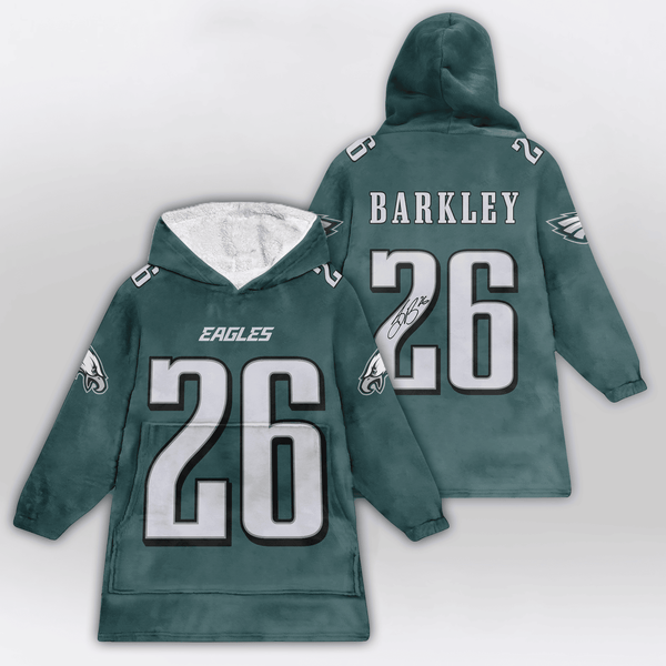 Autographed S.B 26 Philadelphia Football Unisex Blanket Hoodie