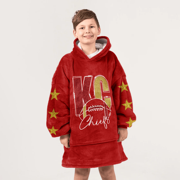 Kansas City Football Unisex Blanket Hoodie