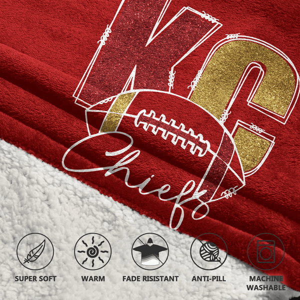 Kansas City Football Unisex Blanket Hoodie