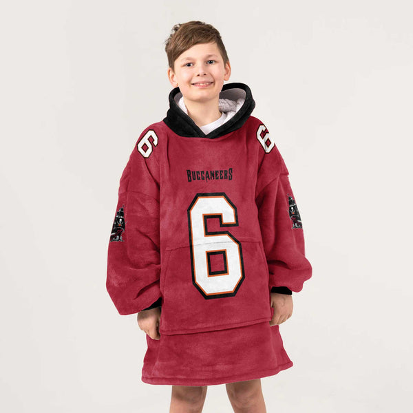 Autographed B.M 6 Tampa Bay Football Unisex Blanket Hoodie