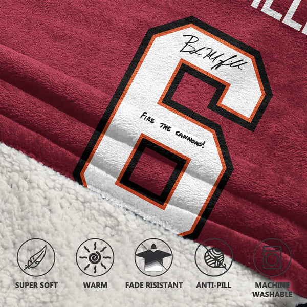 Autographed B.M 6 Tampa Bay Football Unisex Blanket Hoodie