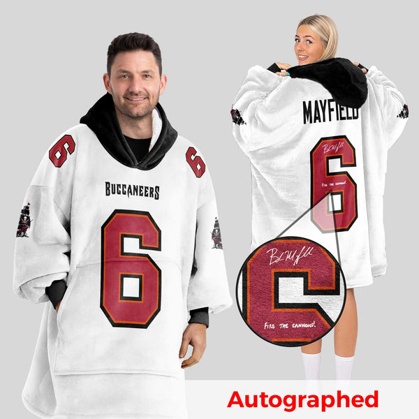 Autographed B.M 6 Tampa Bay Football Unisex Blanket Hoodie