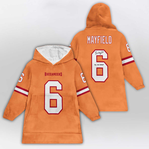 Autographed B.M 6 Tampa Bay Football Unisex Blanket Hoodie