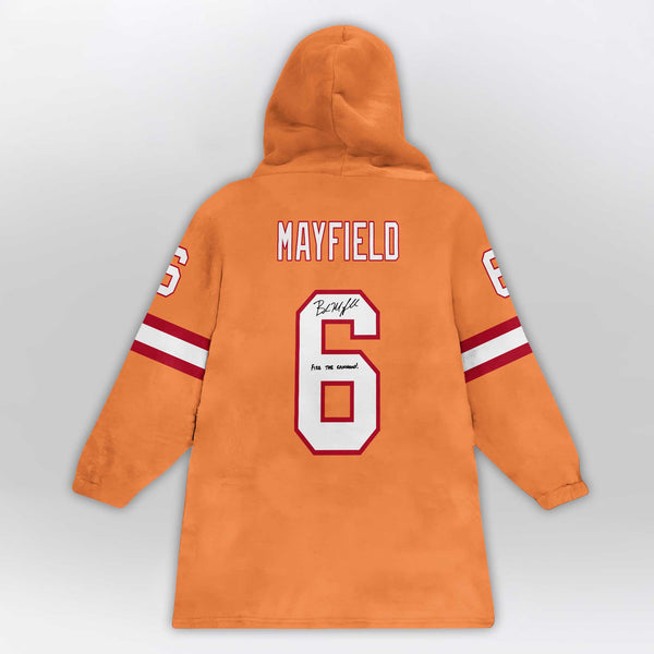 Autographed B.M 6 Tampa Bay Football Unisex Blanket Hoodie