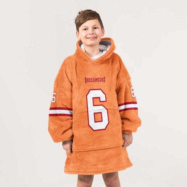 Autographed B.M 6 Tampa Bay Football Unisex Blanket Hoodie