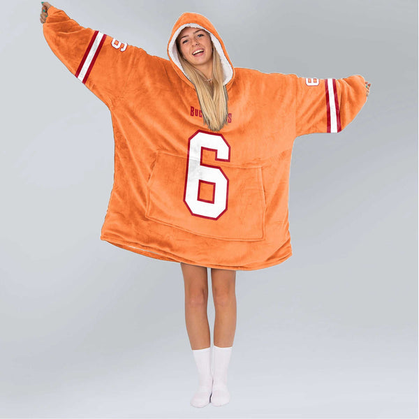 Autographed B.M 6 Tampa Bay Football Unisex Blanket Hoodie