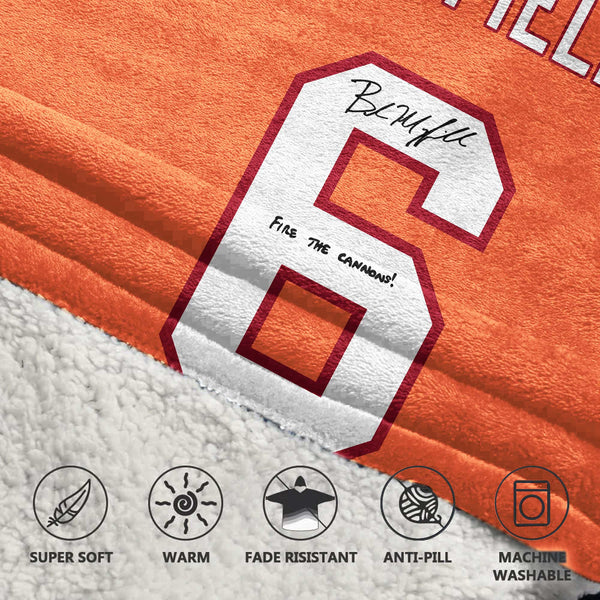 Autographed B.M 6 Tampa Bay Football Unisex Blanket Hoodie