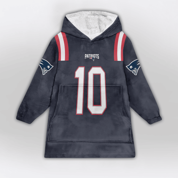 Autographed D.M 10 New England Football Unisex Blanket Hoodie
