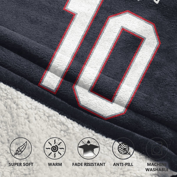 Autographed D.M 10 New England Football Unisex Blanket Hoodie