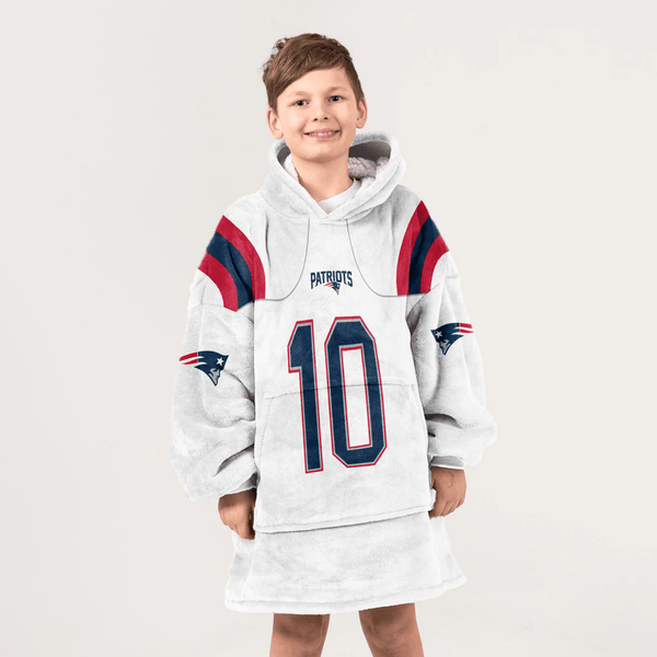 Autographed D.M 10 New England Football Unisex Blanket Hoodie