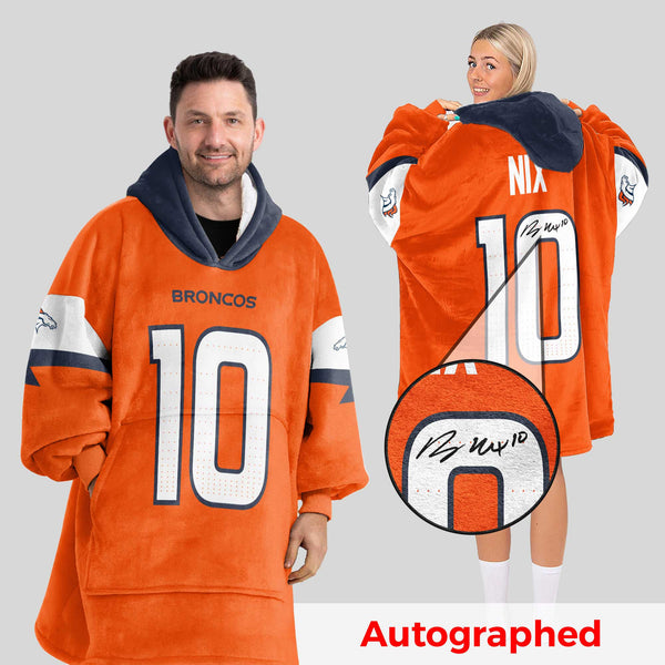 Autographed B.N 10 Denver Football Unisex Blanket Hoodie