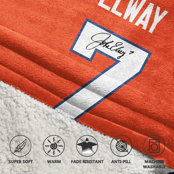Autographed J.E 7 Denver Football Unisex Blanket Hoodie