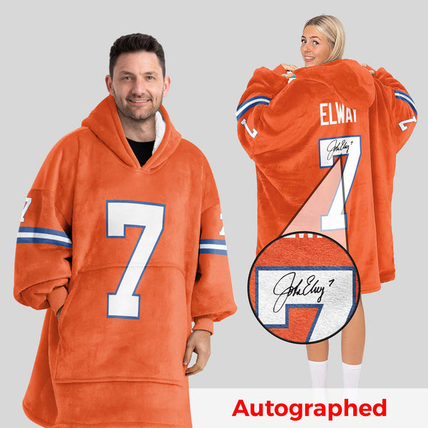 Autographed J.E 7 Denver Football Unisex Blanket Hoodie