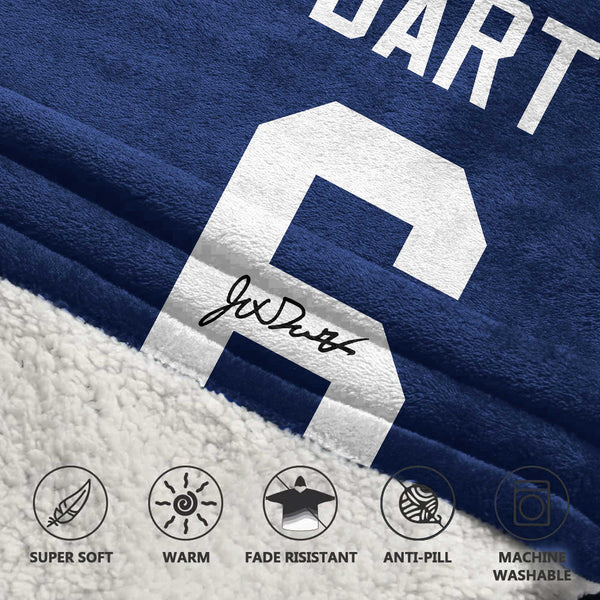 Autographed J.D 6 New York G Football Unisex Blanket Hoodie