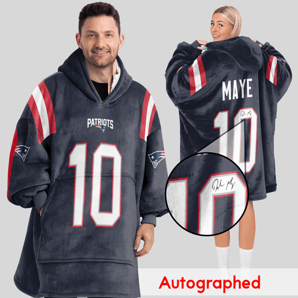 Autographed D.M 10 New England Football Unisex Blanket Hoodie