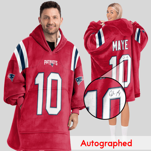 Autographed D.M 10 New England Football Unisex Blanket Hoodie