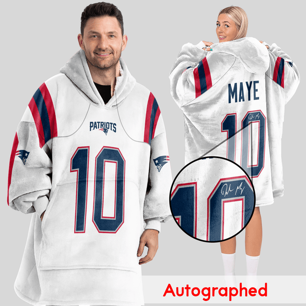 Autographed D.M 10 New England Football Unisex Blanket Hoodie