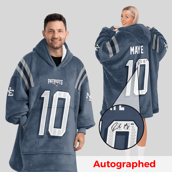 Autographed D.M 10 New England Football Unisex Blanket Hoodie