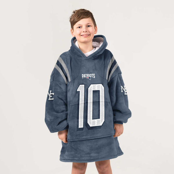 Autographed D.M 10 New England Football Unisex Blanket Hoodie