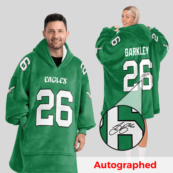 Autographed S.B 26 Philadelphia Football Unisex Blanket Hoodie