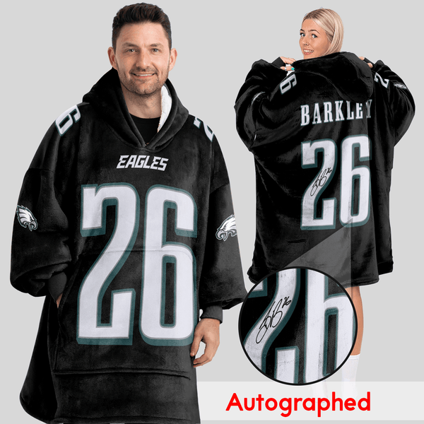 Autographed S.B 26 Philadelphia Football Unisex Blanket Hoodie
