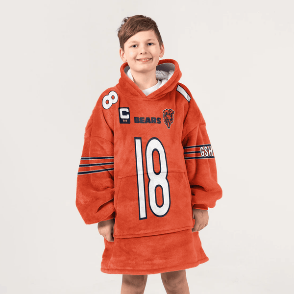 C.W 18 Captain Chicago Football Unisex Blanket Hoodie