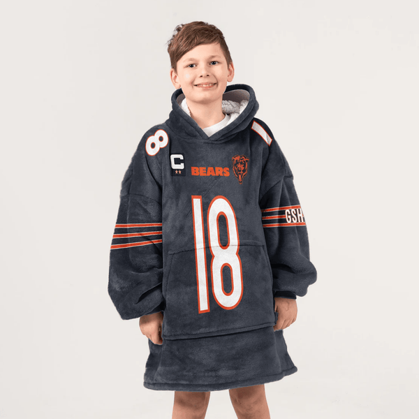 C.W 18 Captain Chicago Football Unisex Blanket Hoodie
