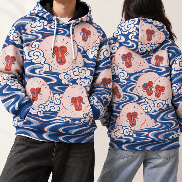 Chrisraw Sarunoyu Hoodie — Snow Monkeys in the Hot Spring Print