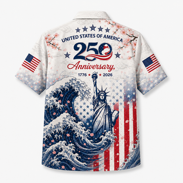 Chrisraw America 250 Liberty Wave Hawaiian Shirt